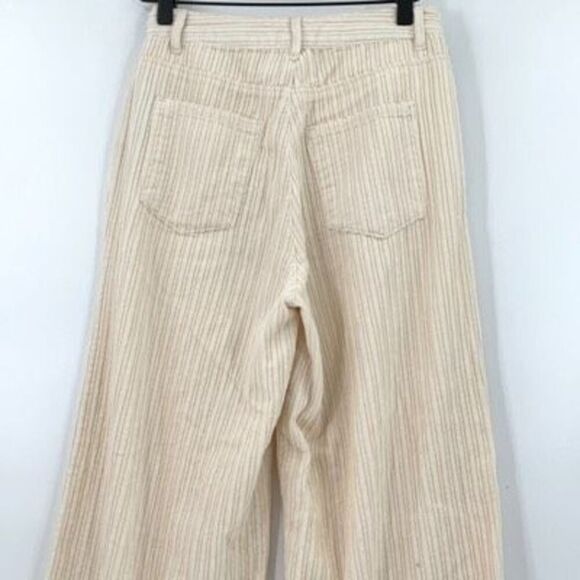 Zara Y2K Baggy Beige High Waisted Corduroy Trouser Straight Pants 2 - Picture 6 of 9